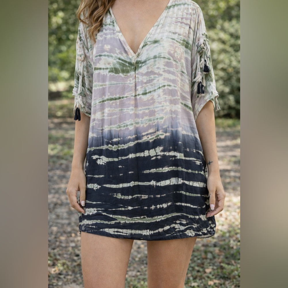 Young Fabulous & Broke Green Tie Dye Tunic Top